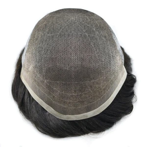 Swiss Super Welded Lace with Poly Natural Hairline Bleached Knots Men Toupee Natural Hair System - Image 8