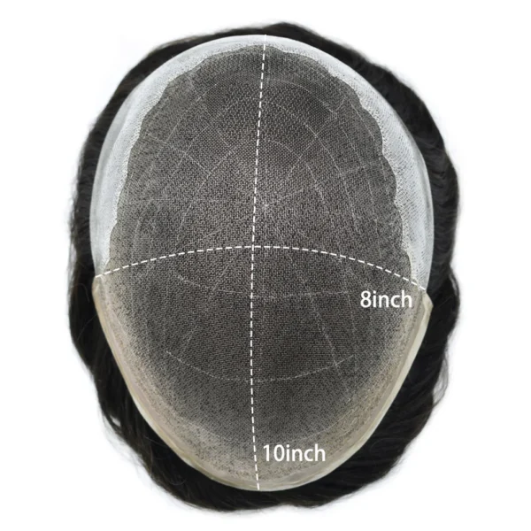 Swiss Super Welded Lace with Poly Natural Hairline Bleached Knots Men Toupee Natural Hair System - Image 6