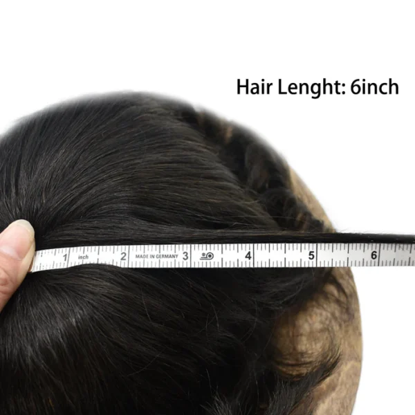 Fine Monofliament Durable Men Toupee Natural Hair System - Image 3