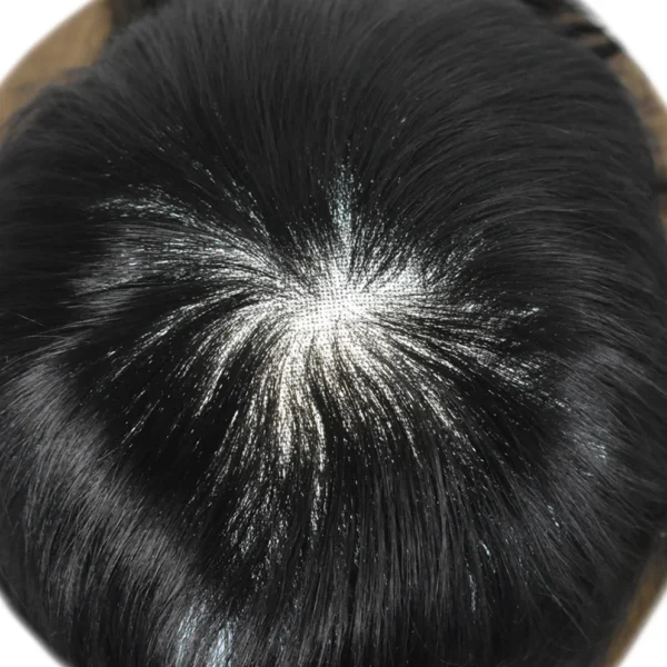 French Lace PU Coated Toupee for Men Natural Hair System - Image 5