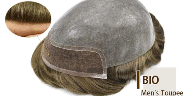 French Lace Front Skin Toupee for Men Natural Hair System