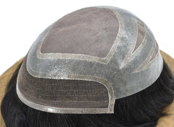 Fine Monofilament Poly Skin Men Toupee Natural Hair System