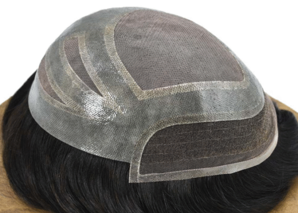 Fine Monofilament Poly Skin Men Toupee Natural Hair System - Image 3