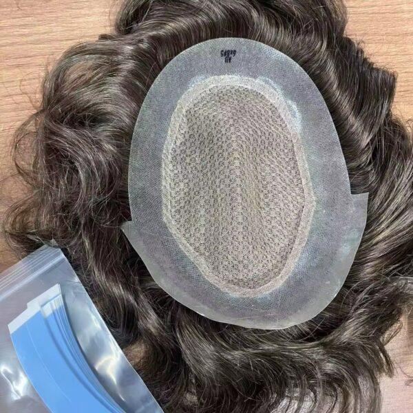 Full Natural Skin Toupee for Men Natural Hair System - Image 4