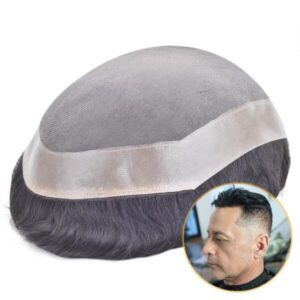 Monofilament with PU Coating Men Toupee Natural Hair System