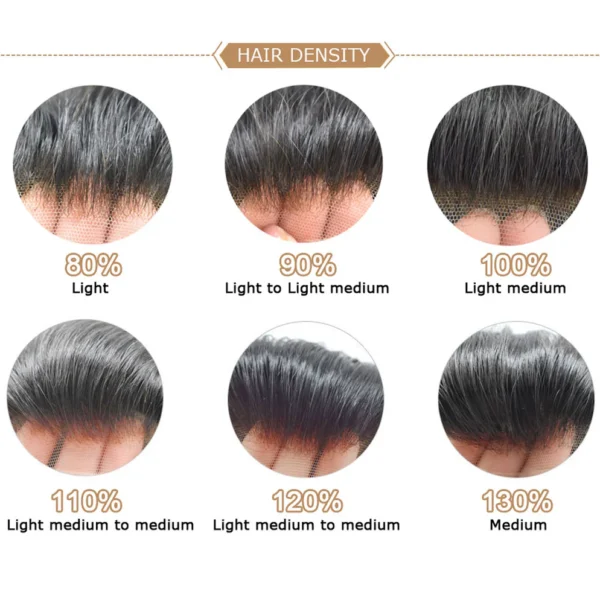 Full Swiss Lace Bleached Knots Men Toupee Natural Hair System - Image 2